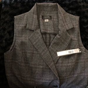 Tahari ASL Tartan Double Breasted Sleeveless Dress